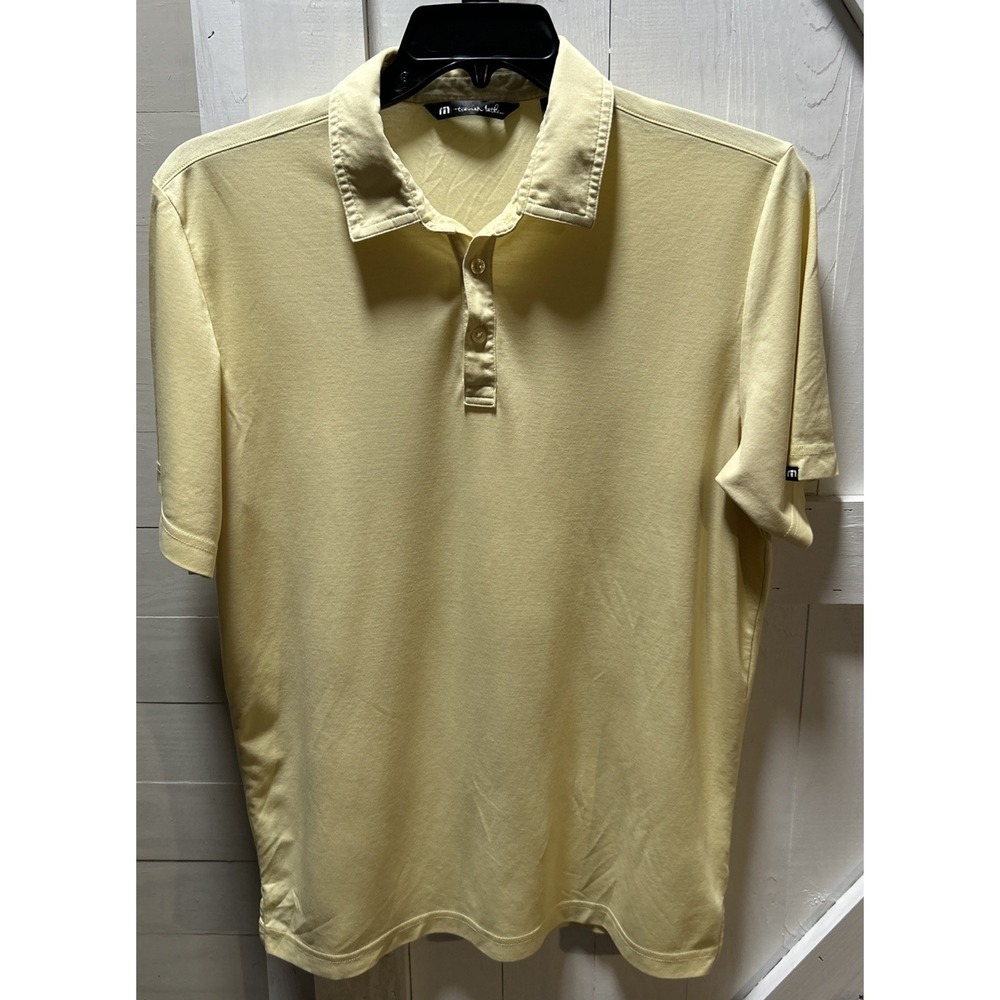 Travis Matthew Men's Size L Polo Shirt Pale Yellow Pima Cotton/Polyester
